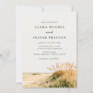 Invitación Boda en la Costa de Avena de Mar Escritura Sagrada