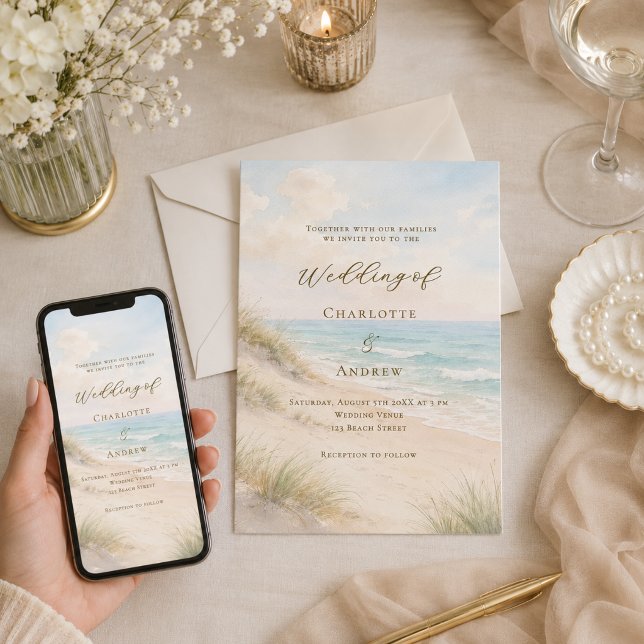 Invitación Boda en la costa de la playa (Subido por el creador)