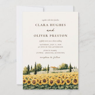 Invitación Boda en la granja de cipreses en el campo de giras