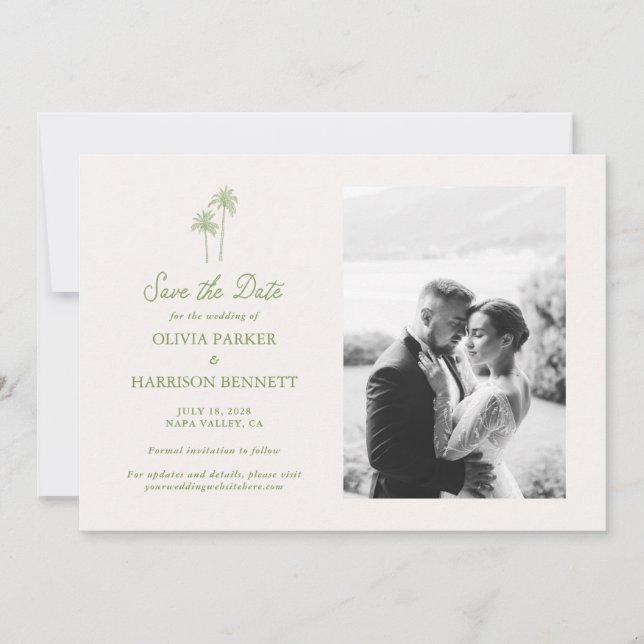 Invitación Boda en la Isla Foto Guardar la Fecha (Anverso)