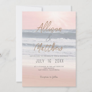Invitación Boda en la playa al atardecer | Boda en la costa