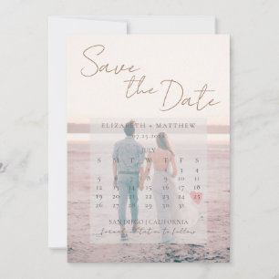 Invitación Boda en la playa al atardecer - Guardar la fecha