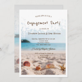 Invitación Boda en la playa, arena, compromiso con las caseta