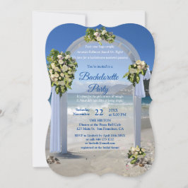 Invitación Boda en la playa/Bachelorette en las rosas blancas