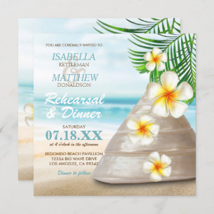 Invitación Boda en la playa   Cena de ensayo