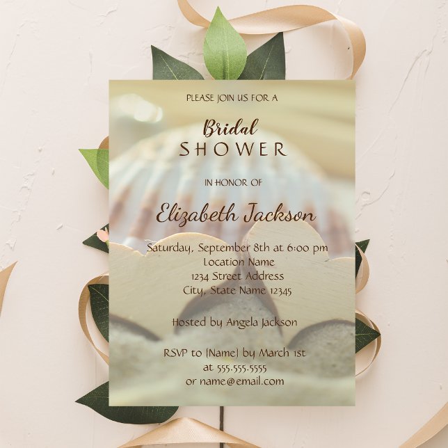 Invitación Boda en la playa, concha, ducha de novia de los co (Subido por el creador)