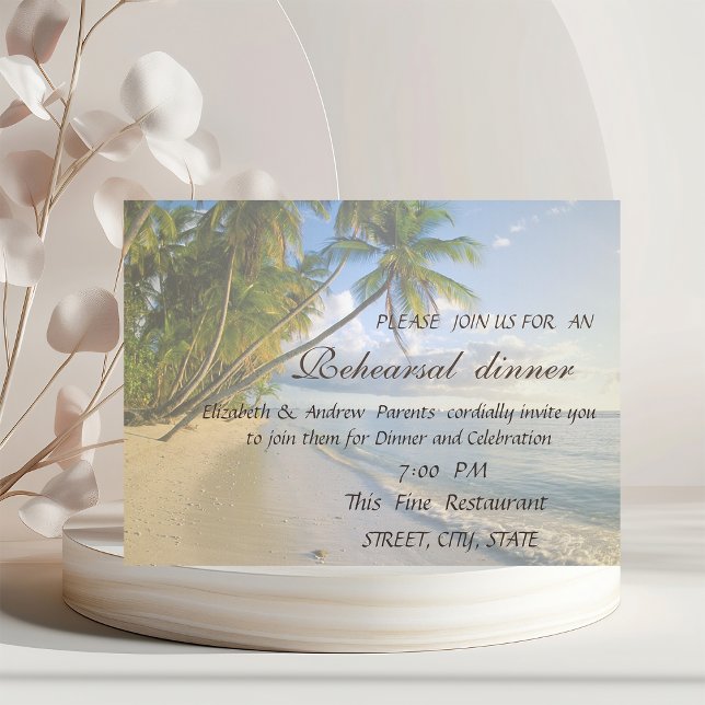 Invitación Boda en la Playa Conchas de Mar Cena de Ensayo (Subido por el creador)