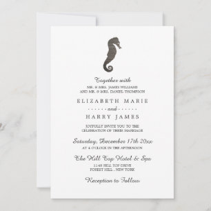 Invitación Boda en la playa de Clay Seahorse