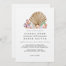 Boda en la playa de Coral & Seashell