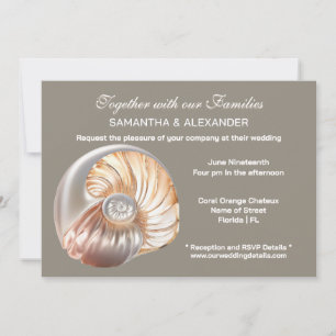 Invitación Boda en la Playa de la Concha de Pearl Conch