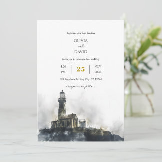 Invitación Boda en la Playa de la Isla del Faro Marítimo