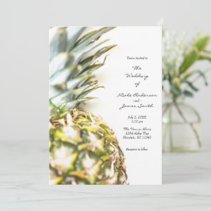 Invitación Boda en la Playa de la Isla Dorada Tropical de Piñ
