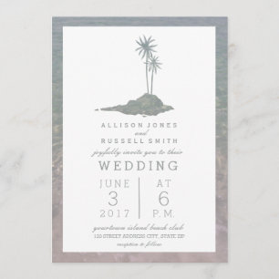 Invitación Boda en la playa de la isla y el agua