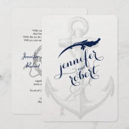 Invitación Boda en la playa de la Marina y el Ancla Plata