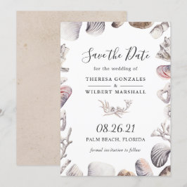 Invitación Boda en la playa de la Shell del Mar Blanco Guarda