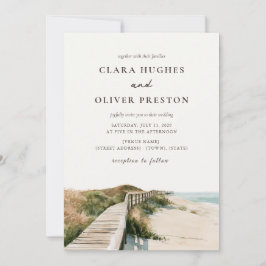 Invitación Boda en la playa de Outer Banks con avena de mar