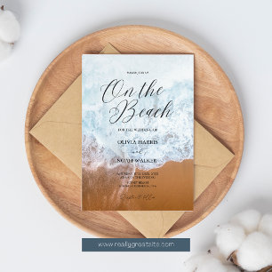 Invitación Boda en la playa de verano océano azul