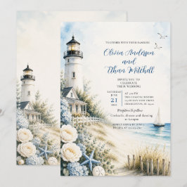 Invitación Boda en la playa del faro costero