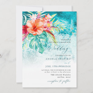 Invitación Boda en la playa del paraíso tropical de PixDezine