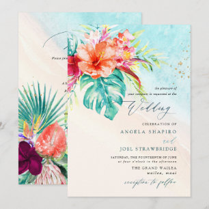 Invitación Boda en la playa del paraíso tropical de PixDezine