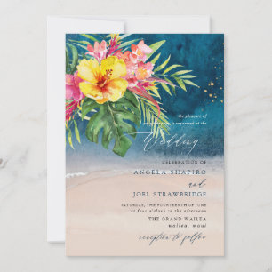 Invitación Boda en la playa del paraíso tropical de PixDezine