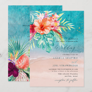 Invitación Boda en la playa del paraíso tropical de PixDezine