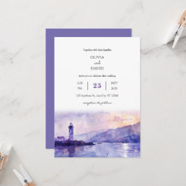 Invitación Boda en la playa del puerto del faro de remolinos 