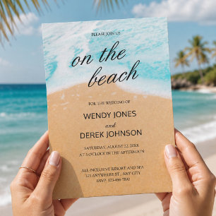 Invitación Boda en la Playa Destino Tropical Personalizado