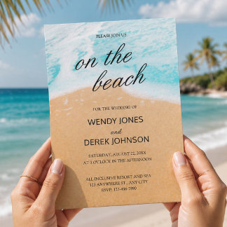 Invitación Boda en la Playa Destino Tropical Personalizado