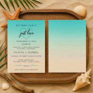 Invitación Boda en la Playa Elopement Recepción Acuarela
