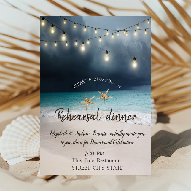 Invitación Boda en la playa, Ensayo de la luz en la cena (Subido por el creador)