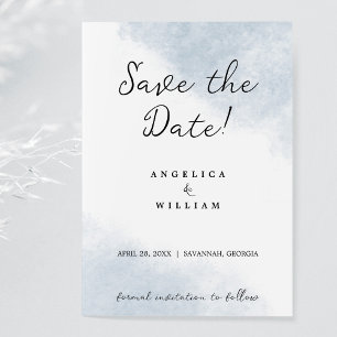 INVITACIÓN BODA EN LA PLAYA GUARDAR LA FECHA AZUL POLVORIENT
