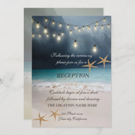 Invitación Boda en la Playa, Luces de Cadenas de Estrellas de