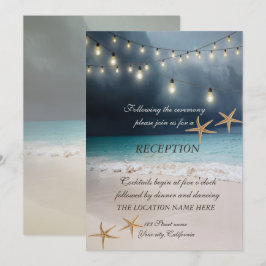 Invitación Boda en la playa, luces de cuerda de estrellas de 