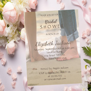 Invitación Boda en la Playa, Pies Descalzos Fiesta de Despedi
