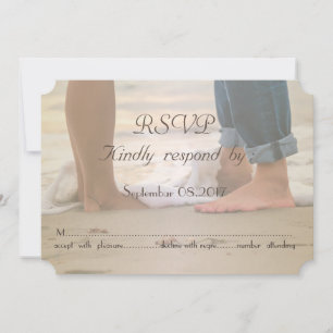 Invitación Boda en la playa, pies RSVP