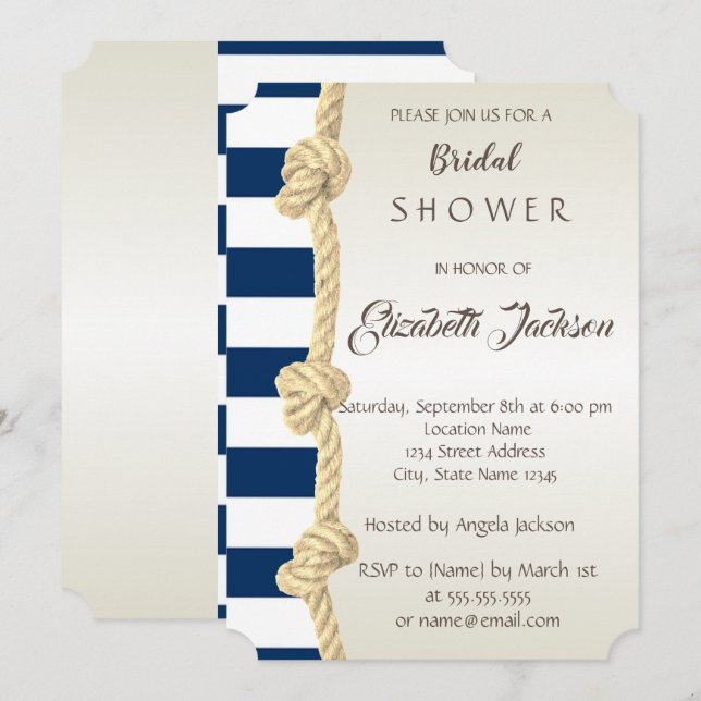 Invitación Boda en la playa, pista de la marina, ducha nupcia (Anverso / Reverso)