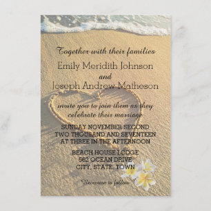 Invitación Boda en la Playa Plumeria / Frangipani Arena y Mar