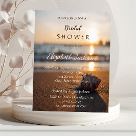 Invitación Boda en la Playa Puesta de Sol Conchas Marinas Des