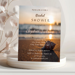 Invitación Boda en la Playa Puesta de Sol Conchas Marinas Des
