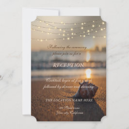 Invitación Boda en la Playa Puesta de Sol Recepción con Conch