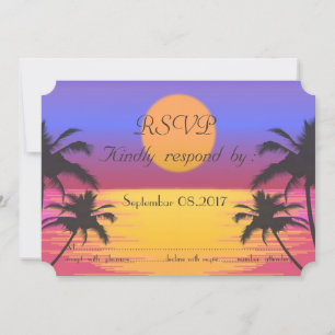 Invitación Boda en la Playa Puesta de Sol RSVP