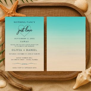 Invitación Boda en la Playa Recepción de Elopement Acuarela