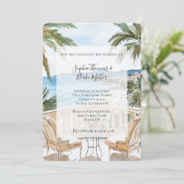 Invitación Boda en la playa tropical de la Riviera Francesa