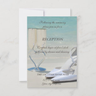 Invitación Boda en la Playa, Vidrio, Tacones Altos Recepción