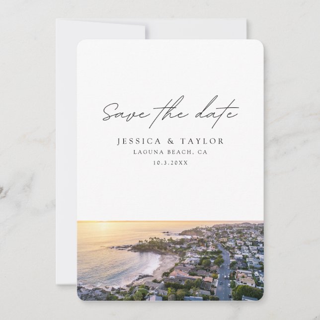 Invitación Boda en Laguna Beach - Save the Date (Anverso)