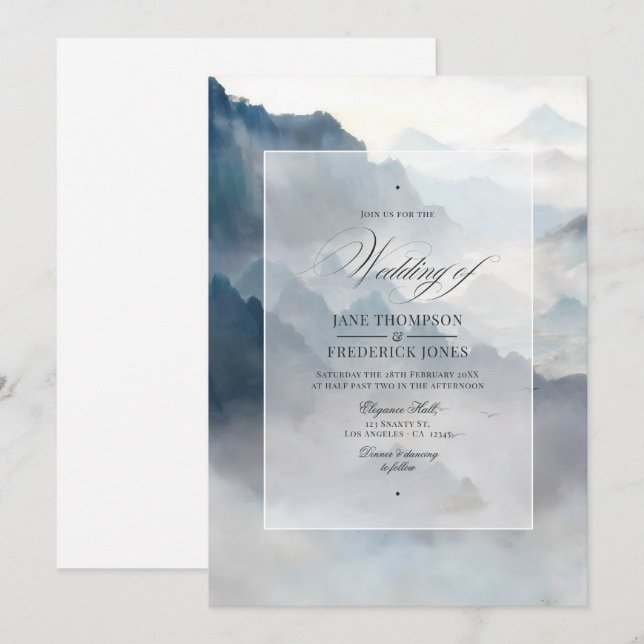 Invitación Boda en las Montañas (Anverso / Reverso)