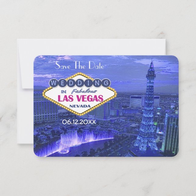 Invitación Boda en Las Vegas - Guarde la Fecha (Anverso)