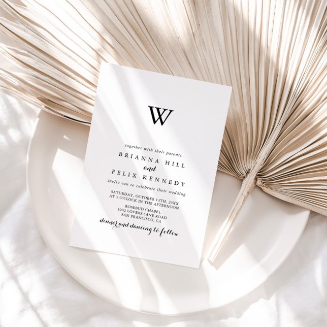 Invitación Boda en monograma de caligrafía moderna (Subido por el creador)