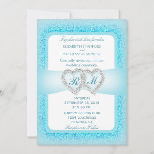 Invitación Boda en monograma de dos corazones